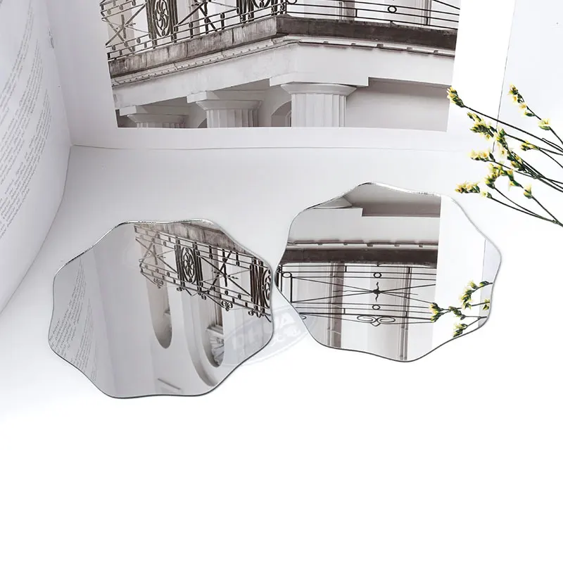 Sticker Hexagon Mirror Acrylic 1mm Acrylic Mirror Sheet Silver Color Laser Cutting Mirror