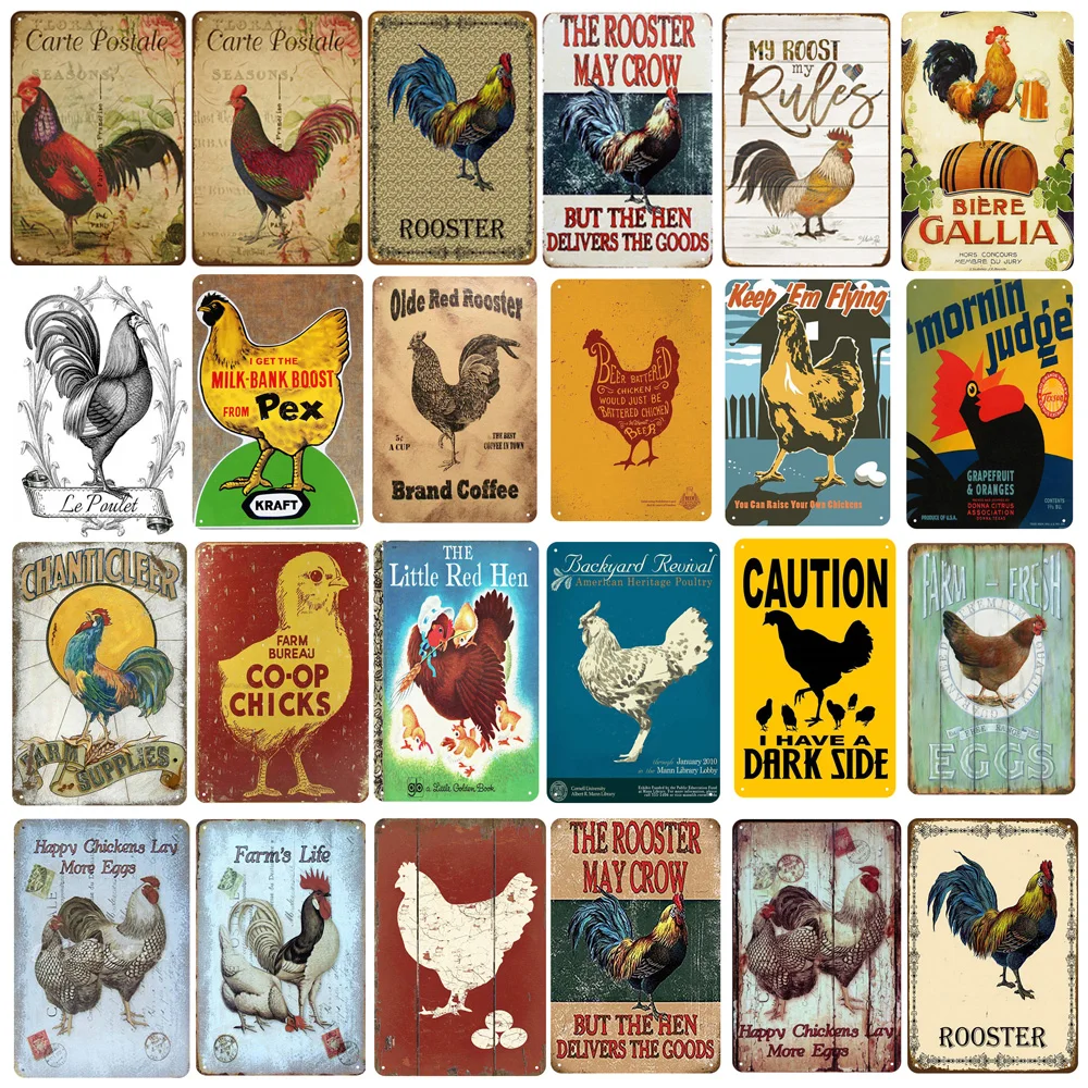 Retro Metal Plate Decor Farm Fresh Eggs Flower Herb Seed Garden Kitchen Vintage Tin Metal Signs for Mother Gift