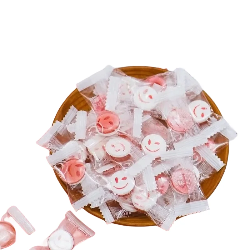 Xmas Design Round Shape Cute Assorted Fruits Candy Sweets Hard Candy Bulk Christmas Candy