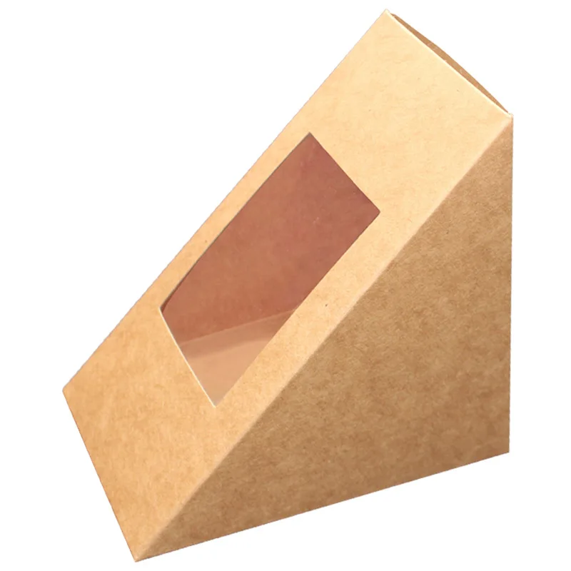 Cheap Triangle Sandwich Cake Box For Food Store Supermarket Bakery Packaging