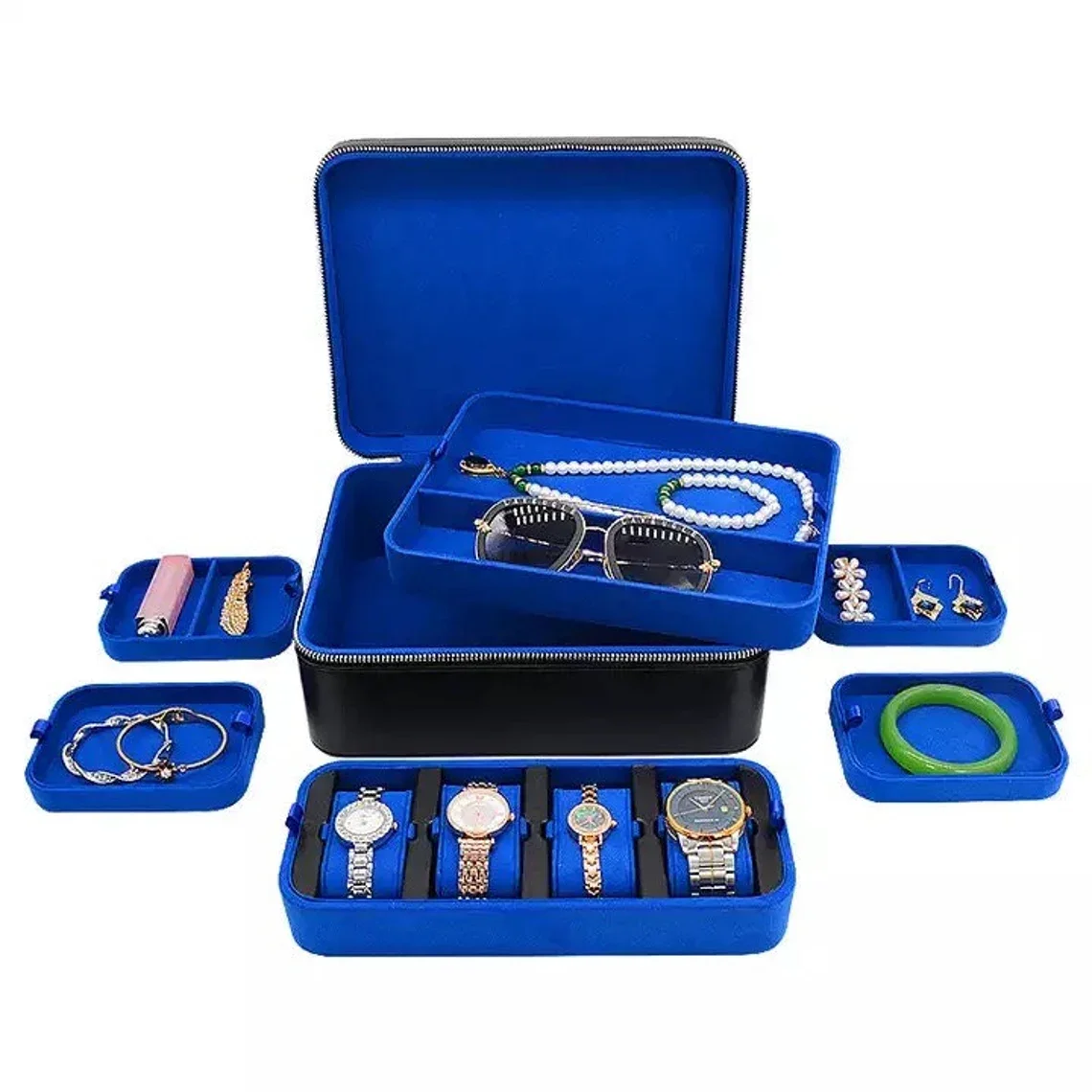 New Schmuck Organizer Travel Jewellery Organizer Storage Jewelry Box For Sunglasses Watch Zipper Ice Jewelry Storage Box