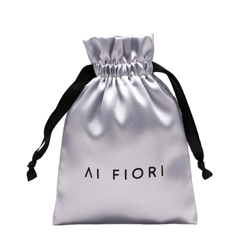 Gift Pouch manufacture custom logo organza soft silk satin bag underwear hair extensions wigs bundles bags