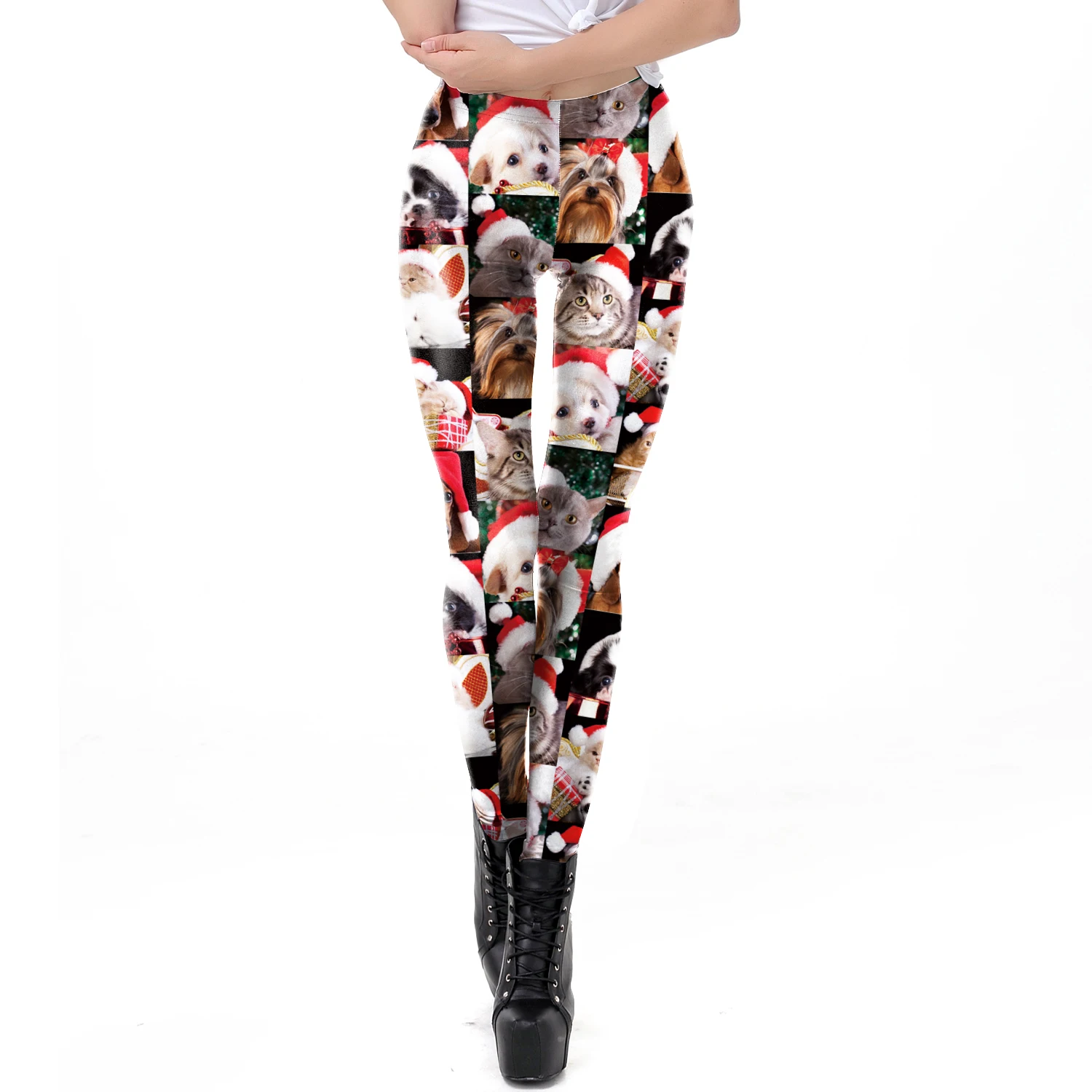 
Merry Christmas Holiday Legging Pants Women 3D Digital Printed Leggings 