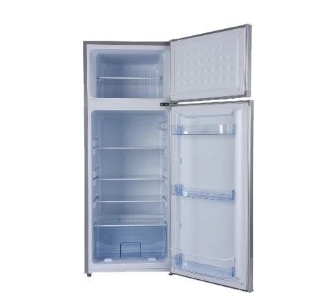  12V/24V double doors top freezer 218liter BCD-218 solar refrigerator