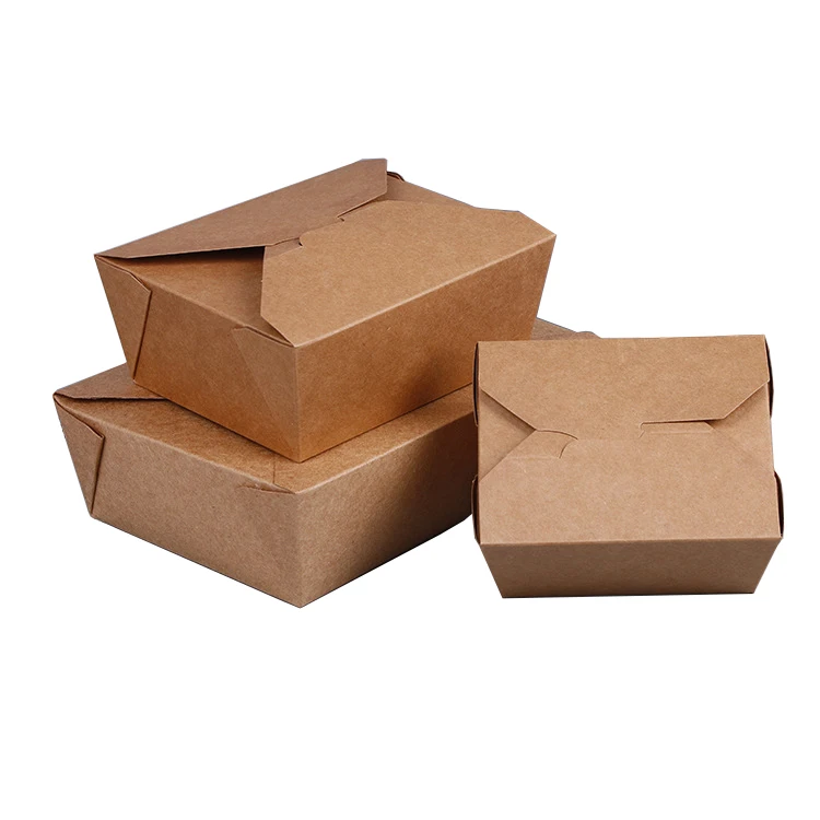 Disposable custom printed white kraft noodle box for food