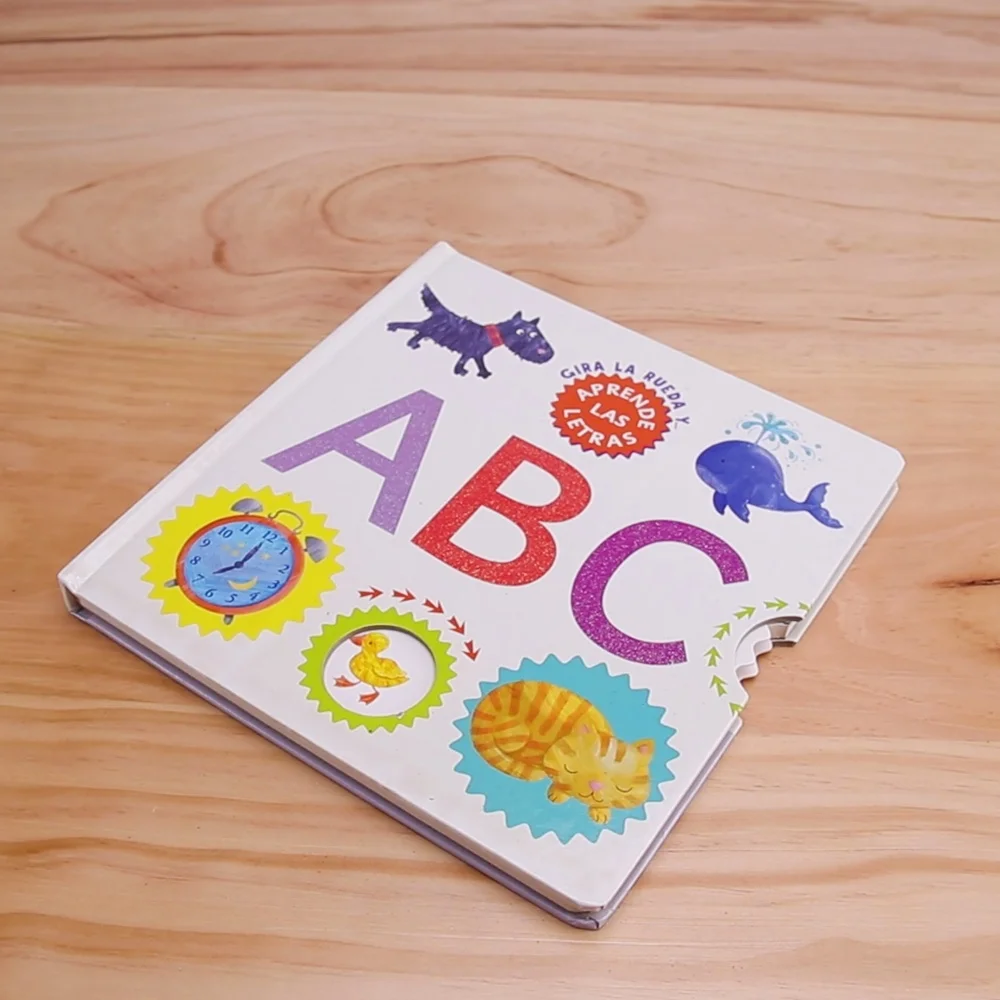 Custom Hardcover Mini Kids ABC Board Glitter Cover English Blank Babies Board Books Children Board Book Printing Service