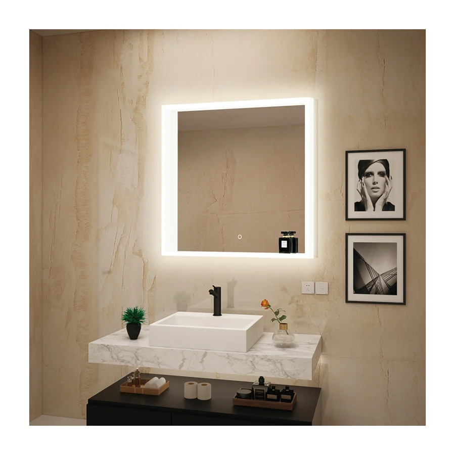 touch screen with color temperature Changing mirror anti fog bathroom for led mirror