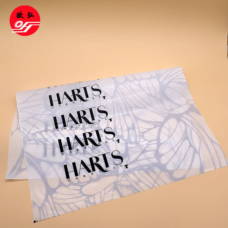 black and white color with your logo custom wrapping paper packing tissue paper