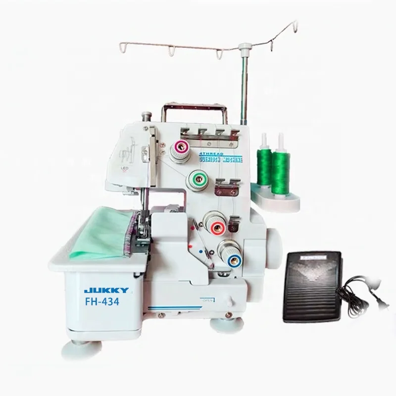 JUKKY JK4-434D Portable Household 4 thread Overlock Sewing Machine new apparel machinery manual for thick fabrics with motor