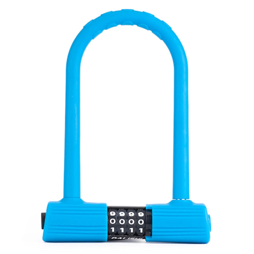 security Bicycle Motorcycle Scooter Accessories Steel bike Lock Anti-Theft Silicone cover 4 Digits combination password u lock