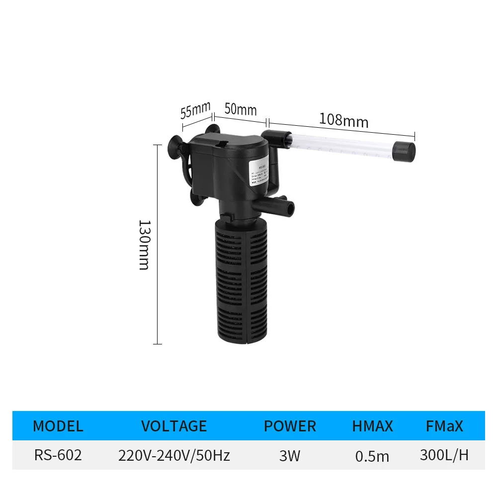 Hotsale 3 in 1 Demountable DIY Water Direction Adjustable Deep Fish Tank Submersible Air Pump Filter Aquarium Filter Oxygen Pump