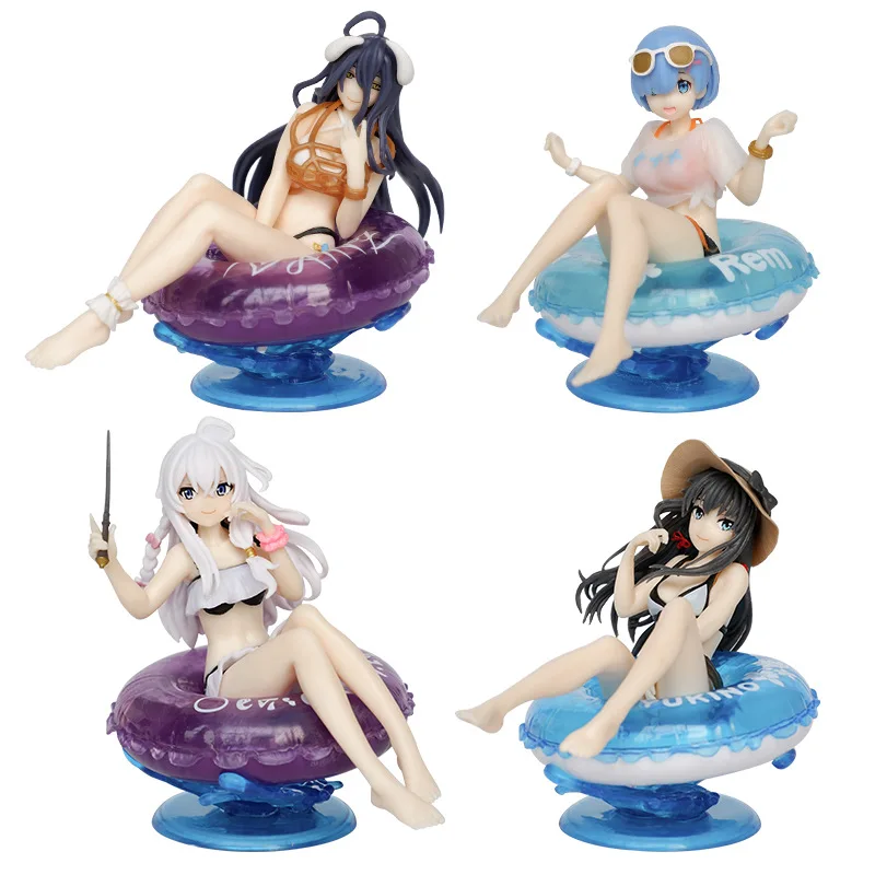 Japanese Sexy Hot Anime Girl Cartoon Movies Figurine Summer swimwear Vladilena Milize Rem albedo Cute Girl Figure