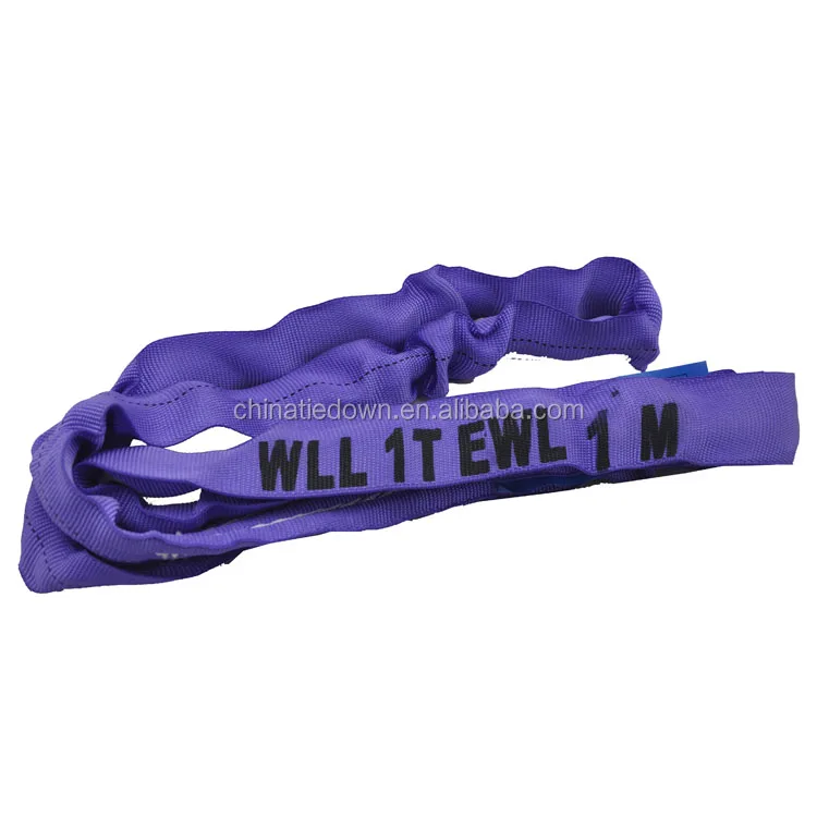 High Quality 40mm*1m 1000KG Safety 8:1 Purple Round Sling With EN 1492-2+A1:2008 Round Webbing Sling