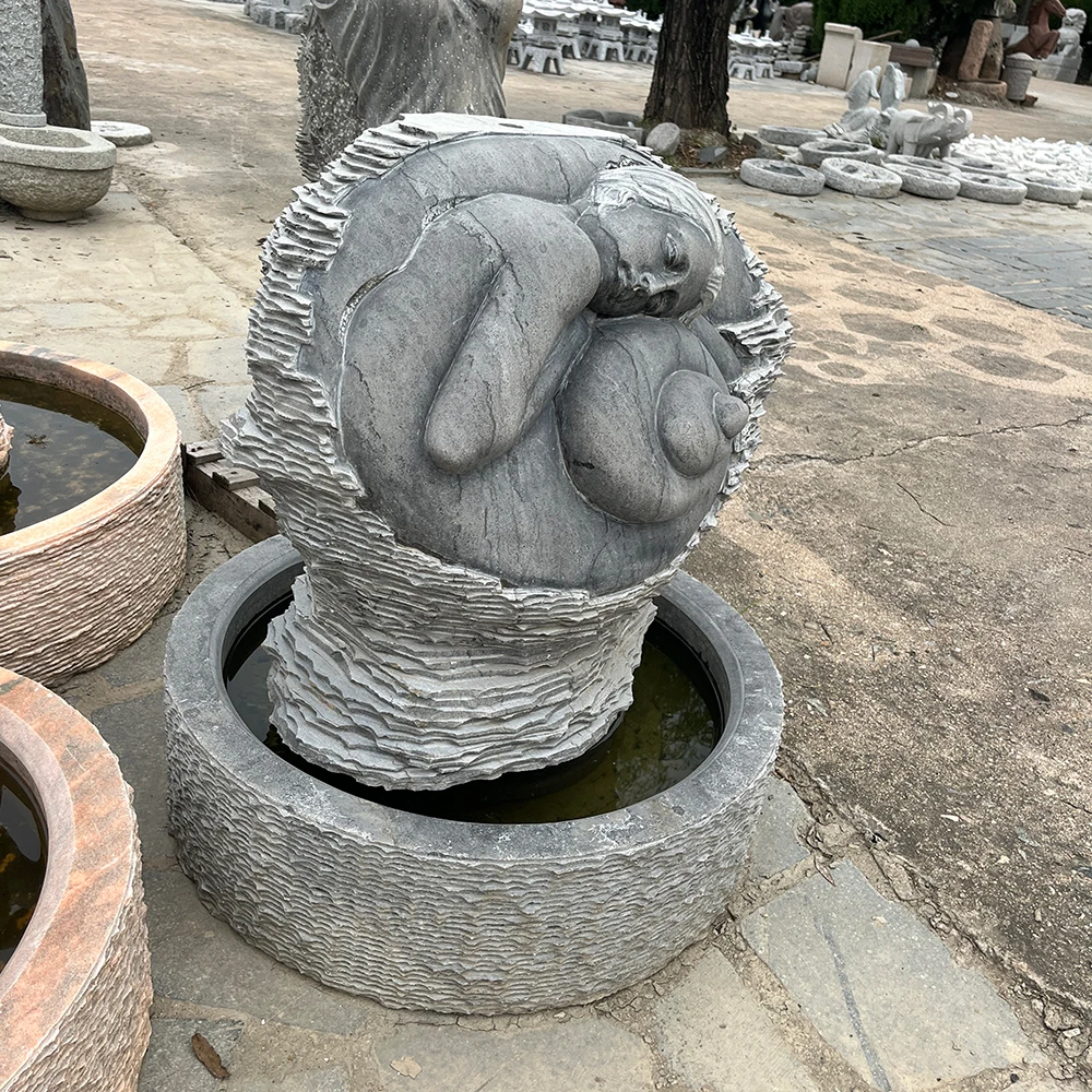 Factory Prices Female Woman Statues Stone Water Fountain for Garden