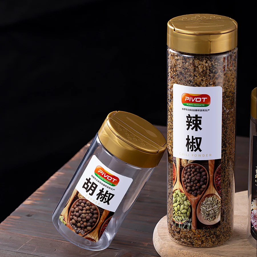 Factory PET Empty Plastic Seasoning Bottles Spice Shaker Powder Containers Pepper Salt spice jar