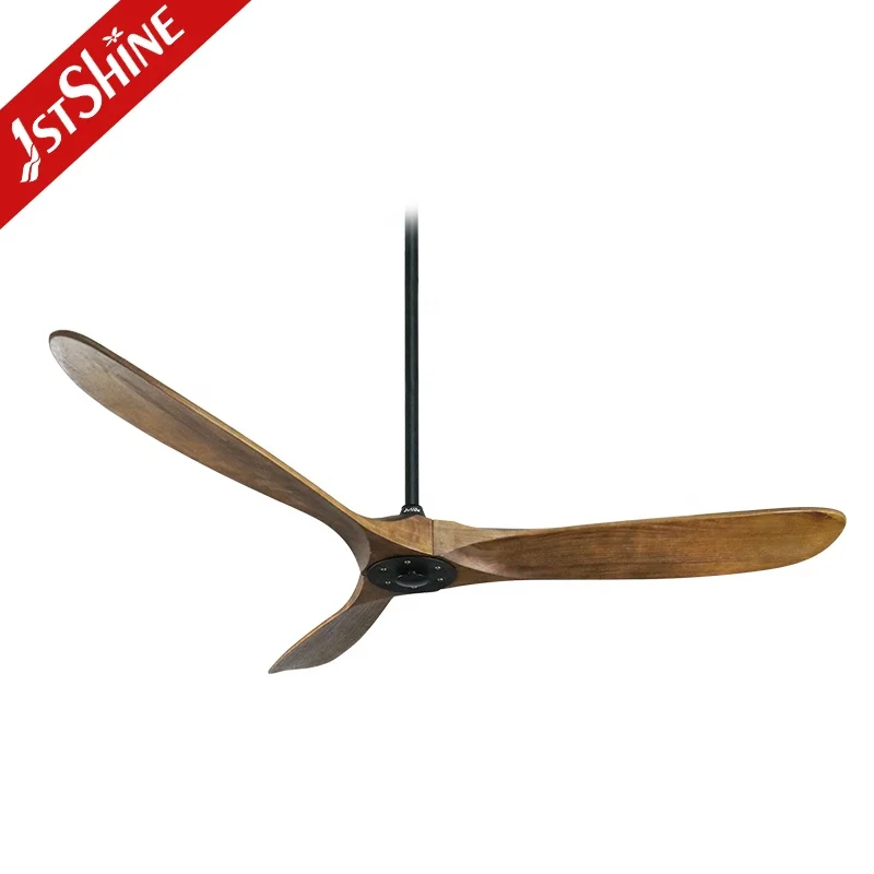 1stshine ceiling fan 60 inch modern simple dark walnut 5 speed remote control 3 blade wood blade dc ceiling fan
