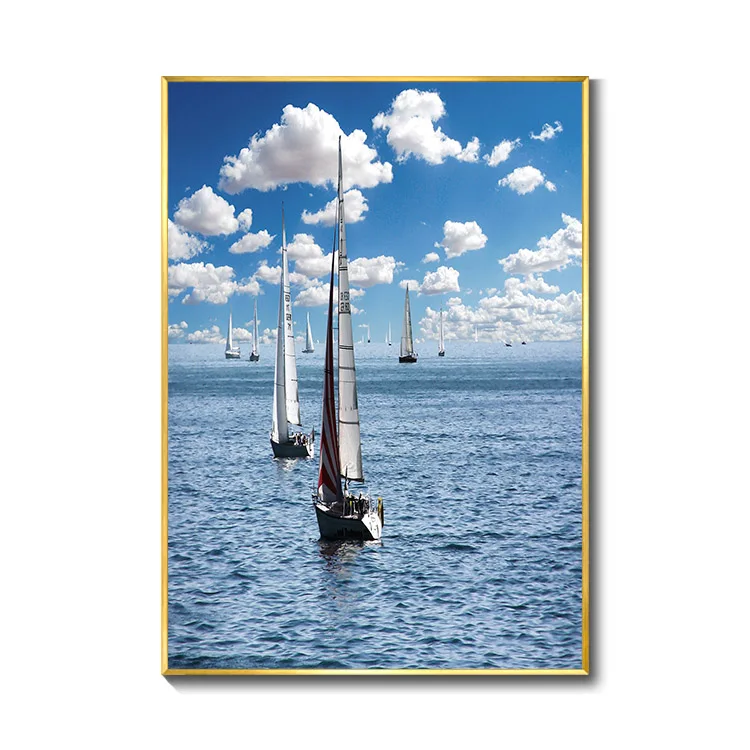 Декор для гостиной акриловые плакаты с морским пейзажем фарфоровые пейзажи картины Хрустальное стекло абстрактная пейзажная живопись