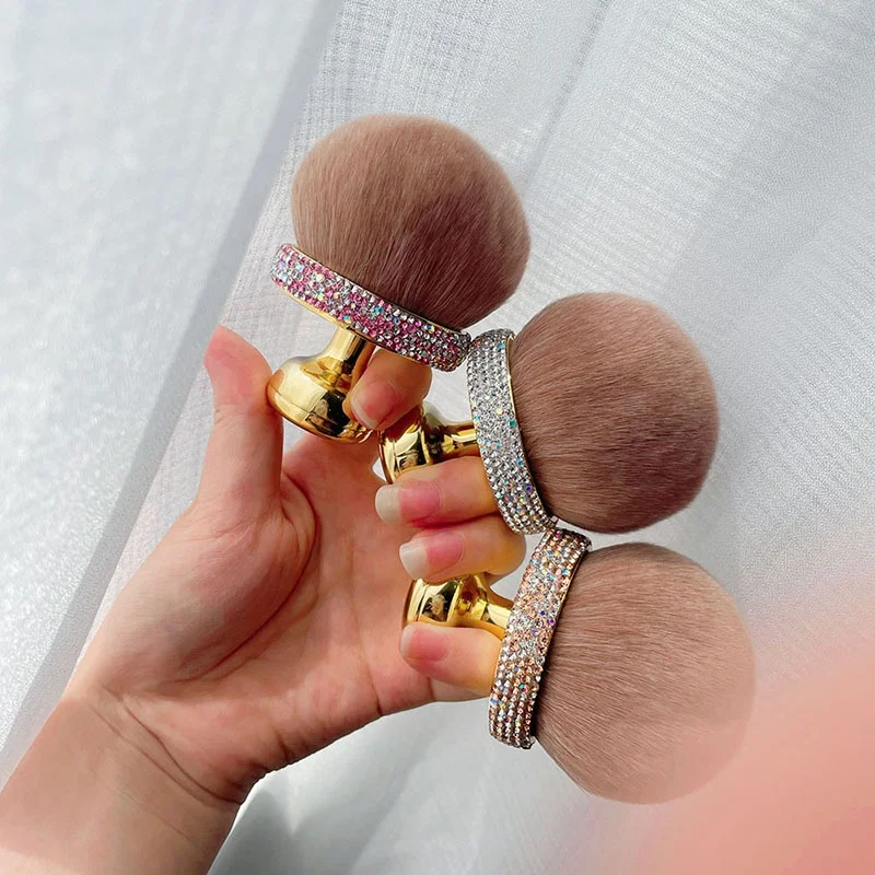 New nail dust brush with diamond shining makeup brushes tool manicure dusting brush nail suppliers