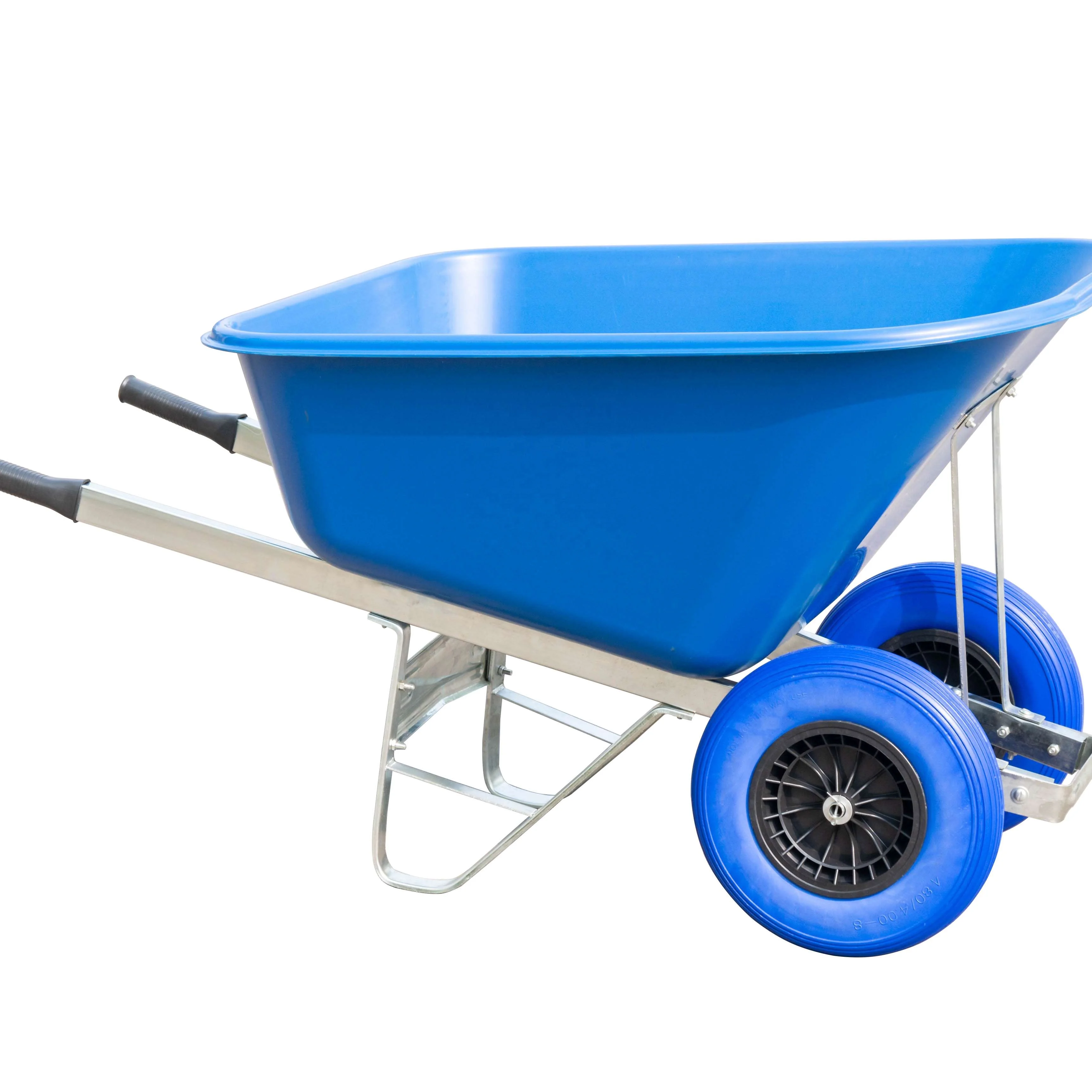 200L Large twin wheel Stable poly Wheelbarrow for horse feeding