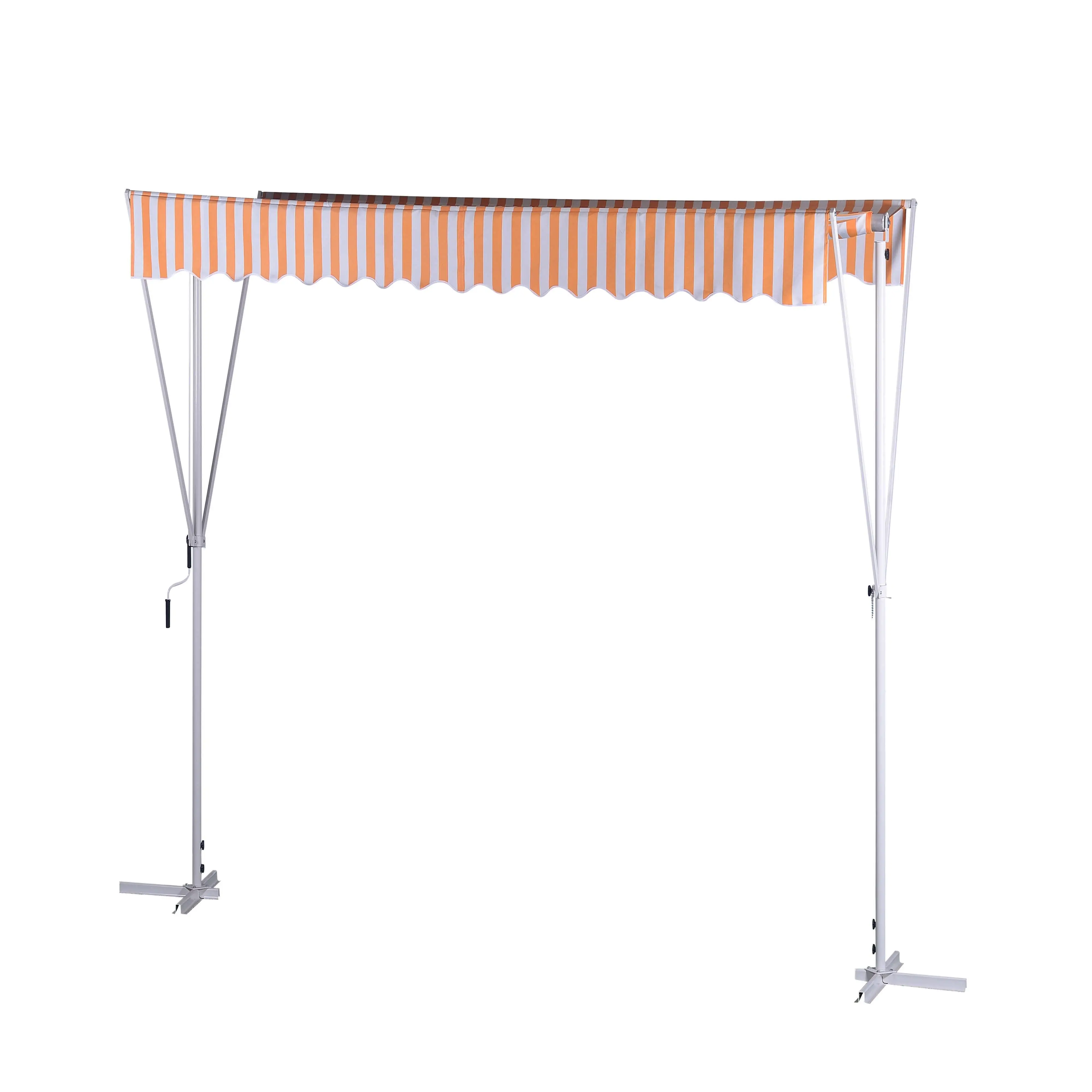 Outdoor folding canopy patio garden retractable car canopy  restaurant cafe Double side awning