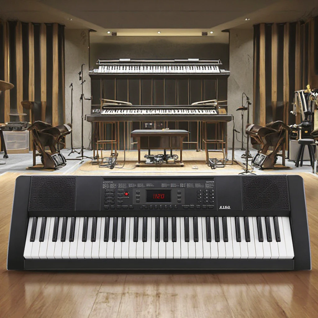 AIERKE K150 61-Key Electronic Keyboard with LED Display Plastic Musical Instrument for Adults and Children Beginners