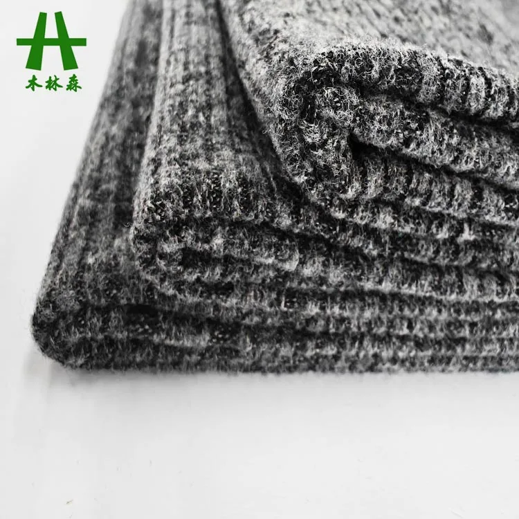 Mulinsen Textile Plain Dye RT Stretch Jacquard Polyester Rayon Fleece Knitted Fabric