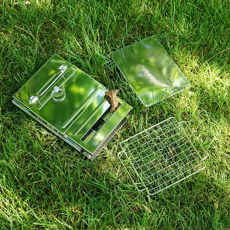 Outdoor Stainless Steel Barbecue Grill Camping Convenient Folding Barbecue Grill Picnic Stoves