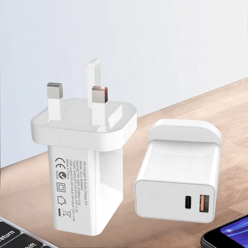 Сетевое зарядное устройство pd type-c usb 18 Вт с вилкой для ЕС и США