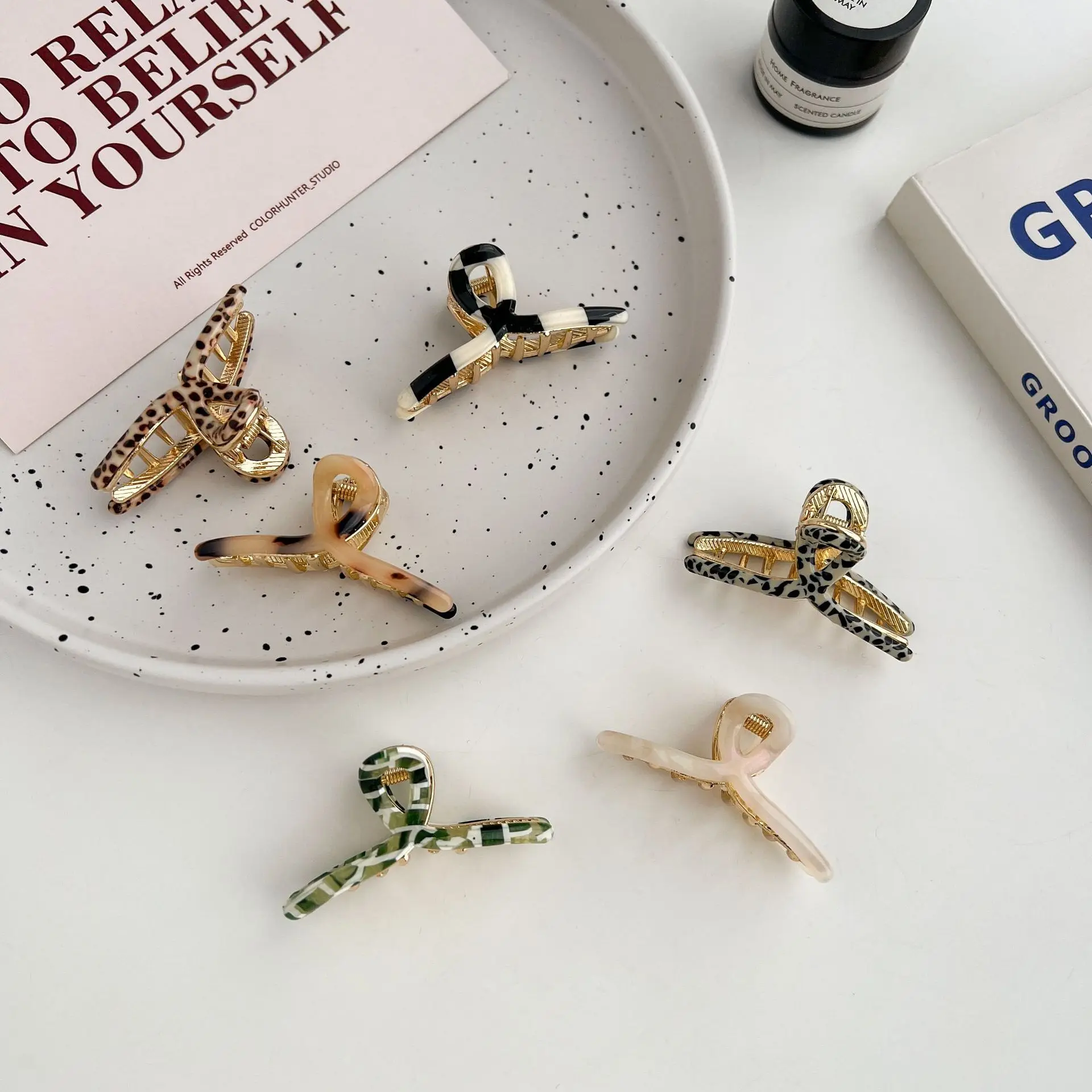 Dowell Support ODM Japanese and Korean Small Size Metal Acetic Acid Hair Claw