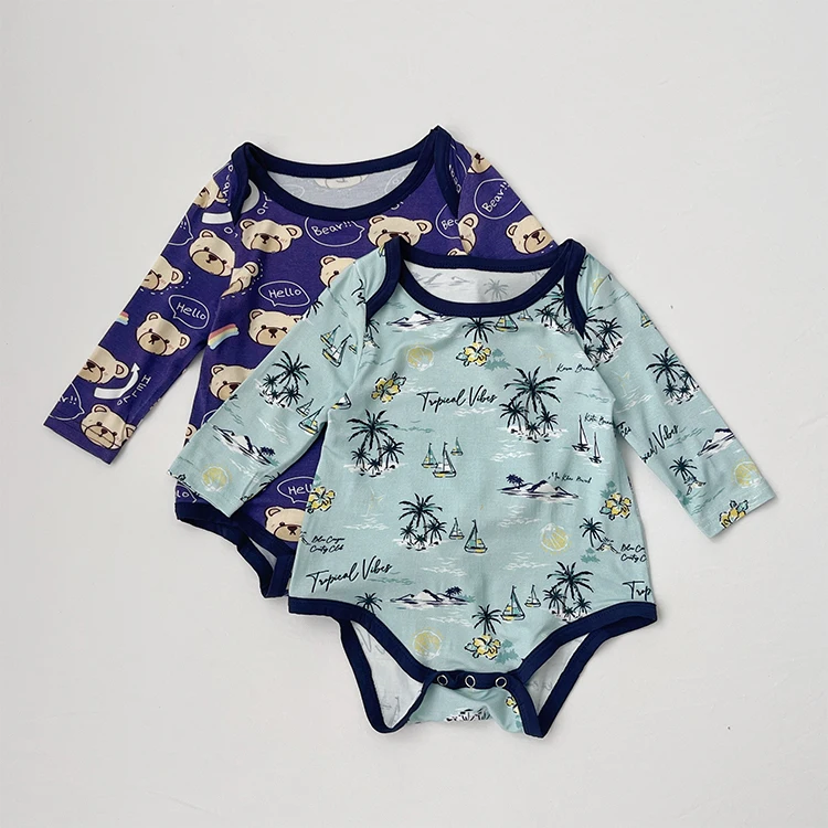bamboo new born onesies baby summer pajamas clothes baby bodysuit bamboo romper custom clothing manufacturers