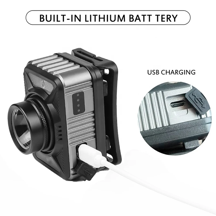XHP50 Aluminum Alloy USB Rechargeable Multi-function Sensor Headlamp