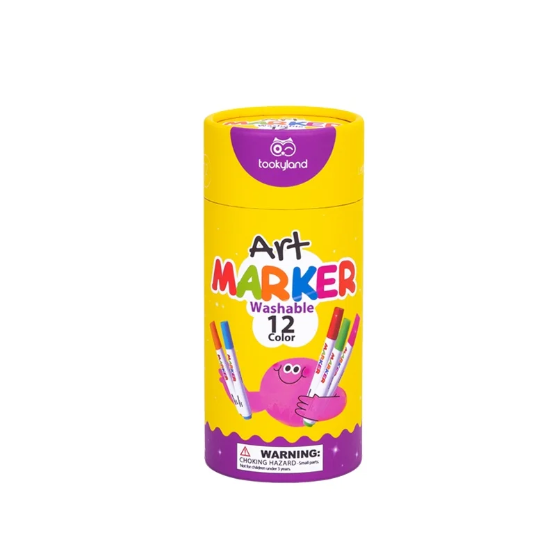 Hot Selling 12 Color Washable Marker for Kids Non-toxic Preschool Art Pen Drawing and Painting Toy