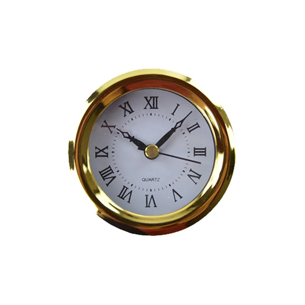 85 MM Retro Clock Insert Gold and Silver Plastic Bezel PVC Dial Plastic Clock Hands M2188 Clock Movement Arabic Numbers