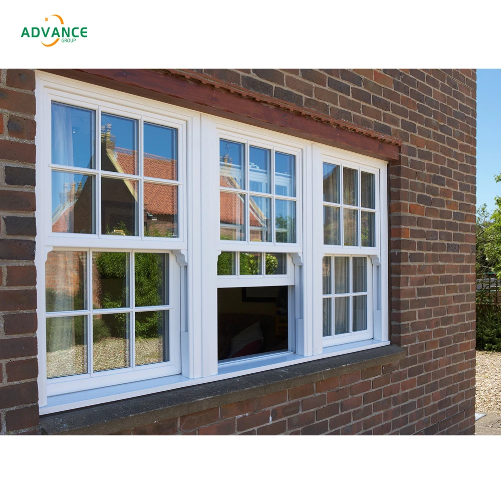 Hurricane Soundproof Thermal Break UPVC America Windows Double Hung Window With Screen window China Manufacturer