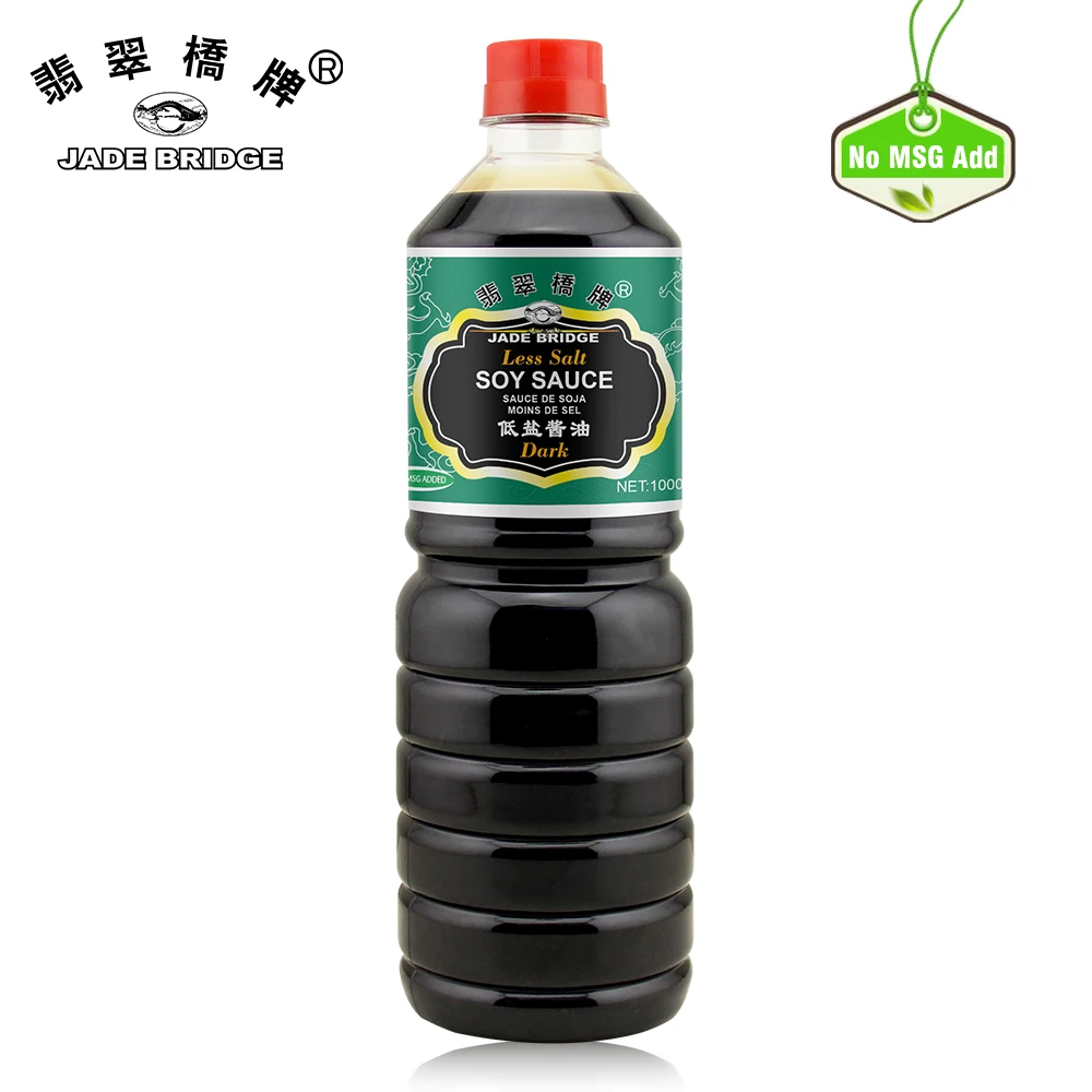 Asia Food Factory Price Wholesale 8 L No Msg Jade Bridge Less Salt Dark Soy Sauce for supermarkets, restaurants
