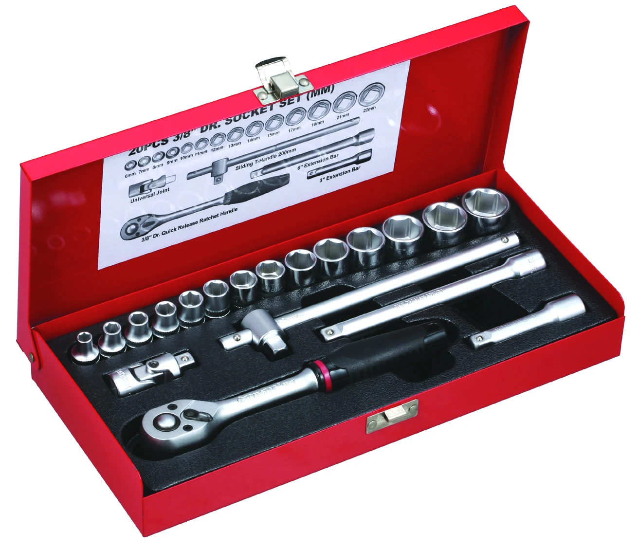 Горячая Распродажа, лучшее качество, 20 шт., 3/8 дюйма, набор гнезд «dr. socket», набор инструментов из хром-ванадиевой розетки