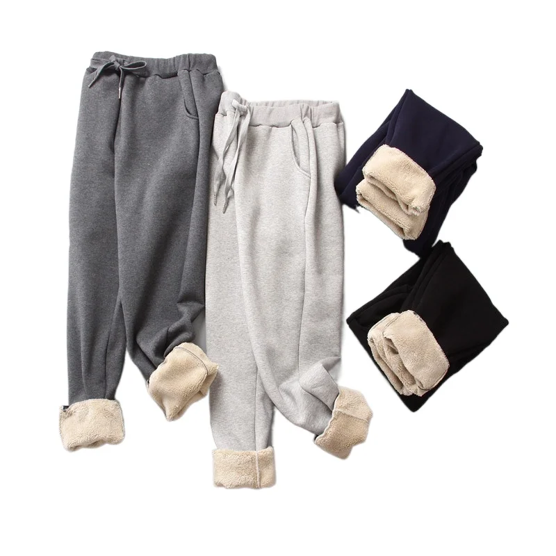 Wholesale Athletic Casual Winter Pants Warm Fleece Fur Sherpa Lined Sweatpants Joggers Women