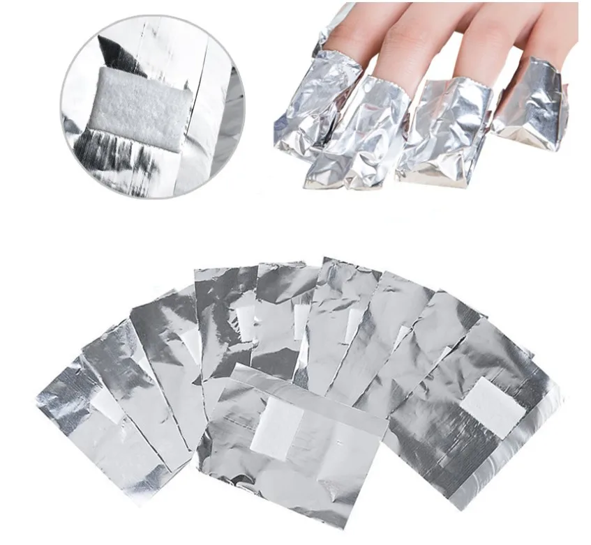 Nail Cleaning Foil Wraps Remover Polish Aluminum Foil Nail Art Soak with Cotton for Fingers and Toes