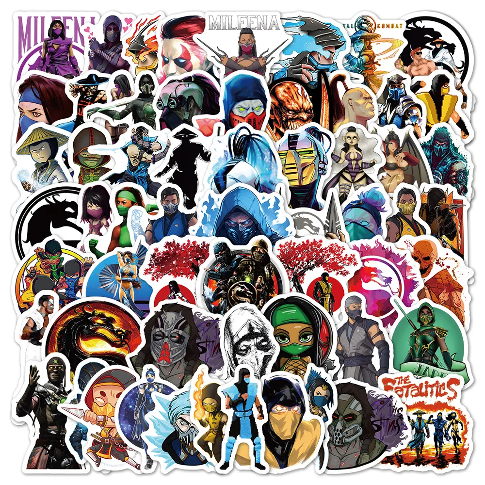 60Pcs Classic Game Mortal Kombat Graffiti Stickers For Laptop Gamepad Decor Vinyl Ninja Sticker