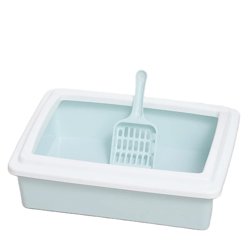 Pet Products Cat Cleaning Tool Arenero Para Gato Plastic Litter Box Toilet With Small Simple Cat Litter Shovel