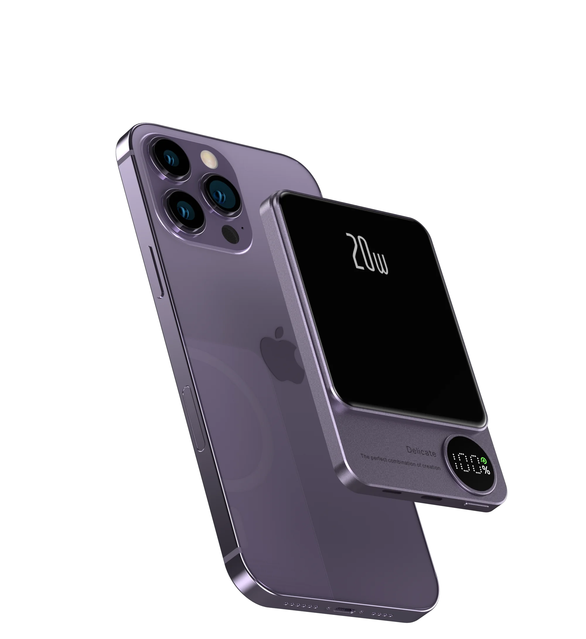 Newest Mini Portable Charger 5000mah 10000mah Powerbank Magnetic Wireless Charging Metal Power Bank with Led Display Q9