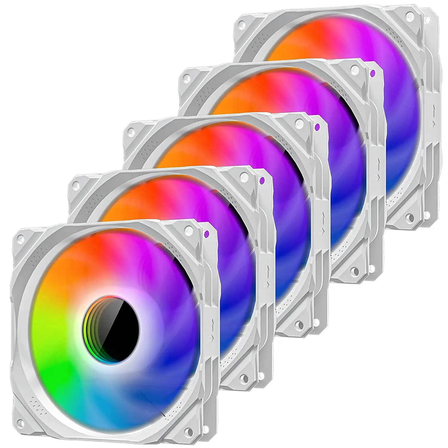 Factory direct supply 9 blades portable electric remote control 12V gaming pc case cooling rainbow  argb  fan