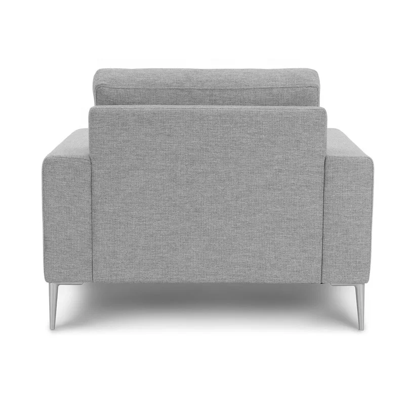 Modern Single Lounge Chair Gray Armchair Fabric Sofa Chair with Metal leg