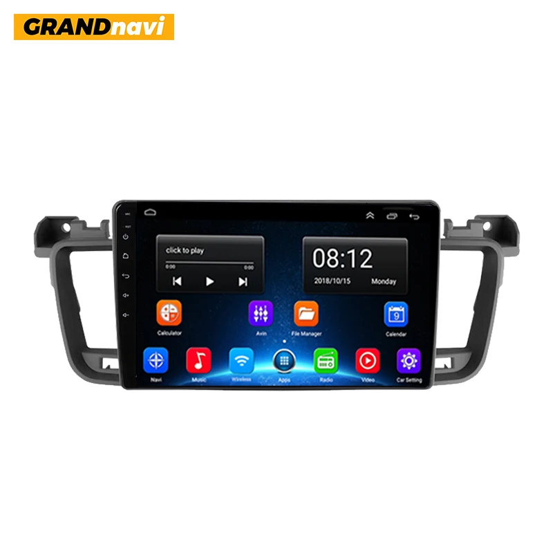 GRANDnavi for PEUGEOT 508 2011-2017 double din multimedia 9 inch android radio car player with frame wholesales