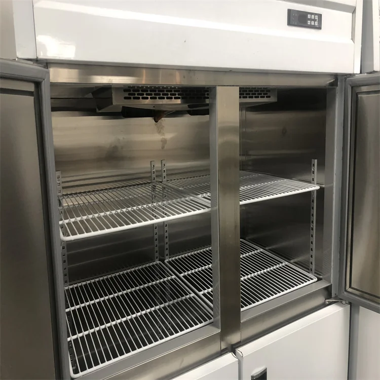 Direct Cooling Six Door Double Upright Stainless Steel Kitchen used glass showcases Refrigerators Equipment FREEZER