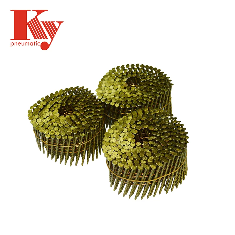 15 Degree Colorful Painted Customized Ring Smooth Screw Shank Coil Nail Pallets Iron Wire Nail 2128 2345 2550 2964