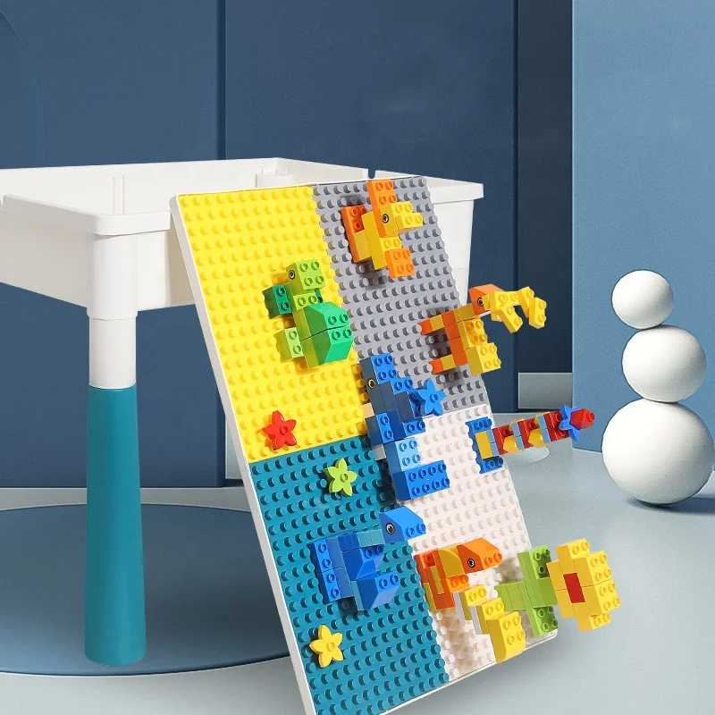 Kids educational  toys 110pcs diy assemble sliding building blocks track toys kids table and chair set building blocks for kids