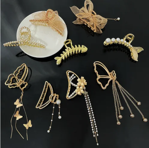 hot selling pearl diamond crystal hair clips hair pins sets summer classic heart star flower hairclips Barrettes hair ornament.png