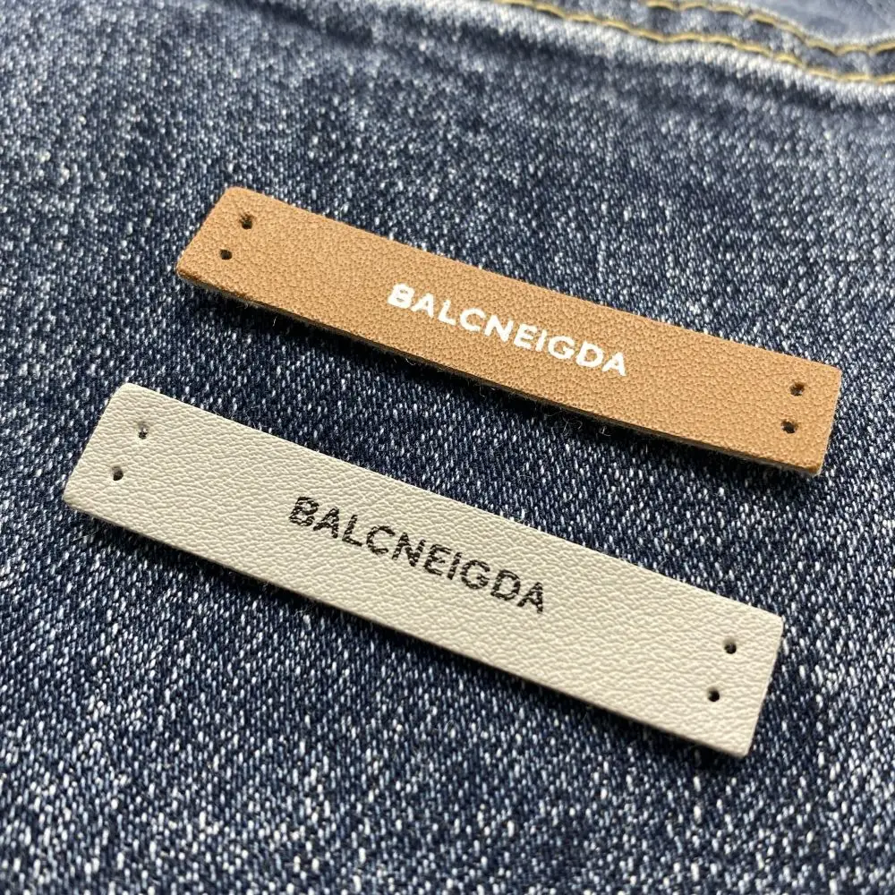 Washable Soft Custom Silicone Printed Logo Leather Label Sticker Small Iron On Patches For Neck Clothing Pant
