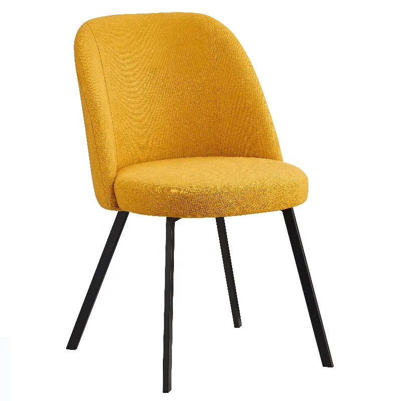Wholesale Classic Table And Chairs Armless  Metal Chrome Legs Upholstered Soft Velvet Fabric Dining Chair For Pizza Shop